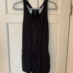 Black open back romper